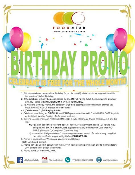 Come and celebrate your birthday at Food Club Manila! Make a .
